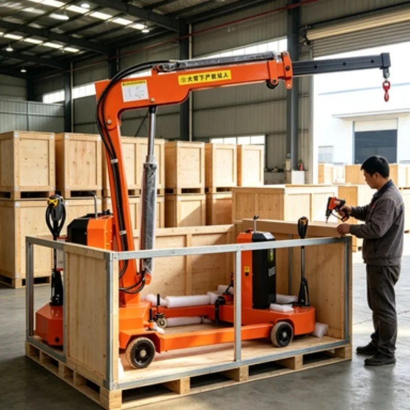 Self-Propelled Electric Hoist – 500kg/1000kg Truck Crane with Telescopic Boom, Portable Floor Crane for Loading and Unloading