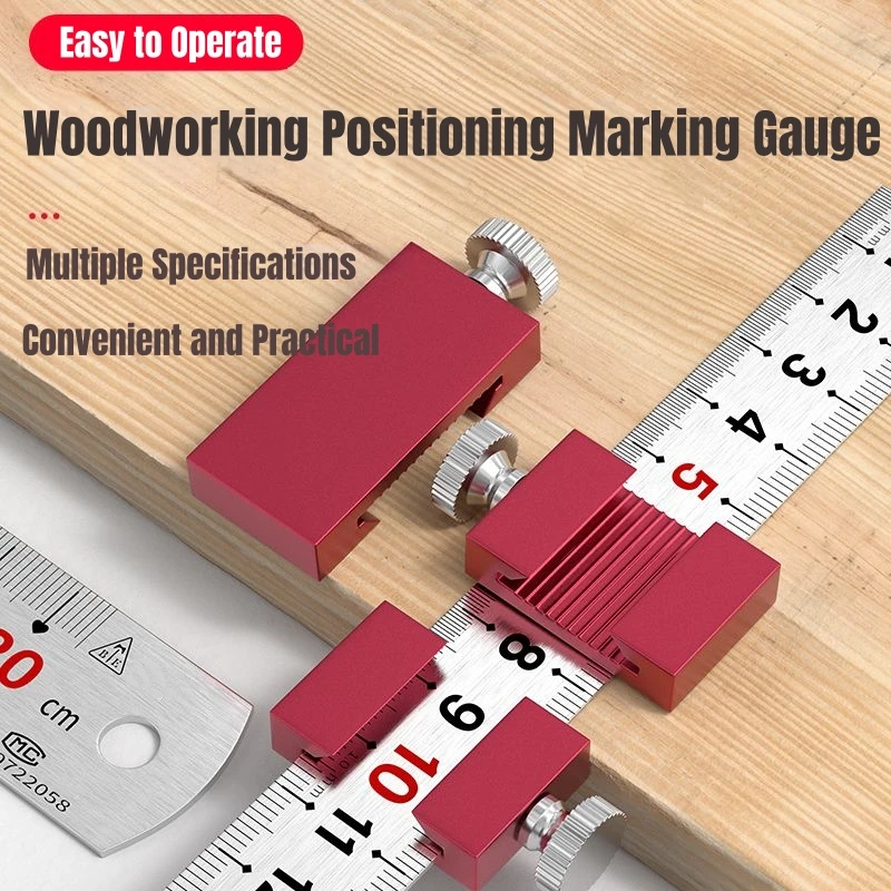 

Adjustable Metric Carpentry Square - 15/20/30cm Measuring Gauge with Positioning Limit Block for Woodworking
