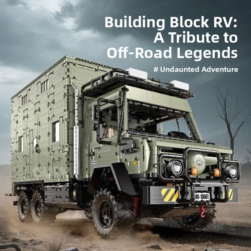 7310pcs Guly 10661 Unimog Off road RV Building Blocks  Remote Control Assembly Model Pendant Toy Male Model Bricks Toys Adults