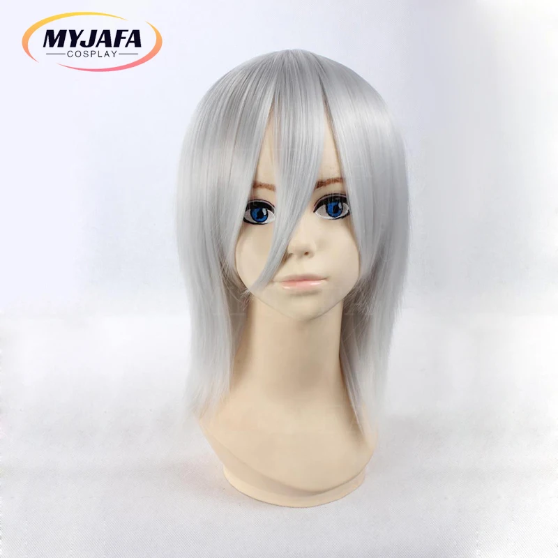 Anime D.Gray-Man Cosplay Allen Walker Cosplay Pruik Korte Zilveren Hittebestendige Synthetisch Haar Pruiken + Pruik Cap