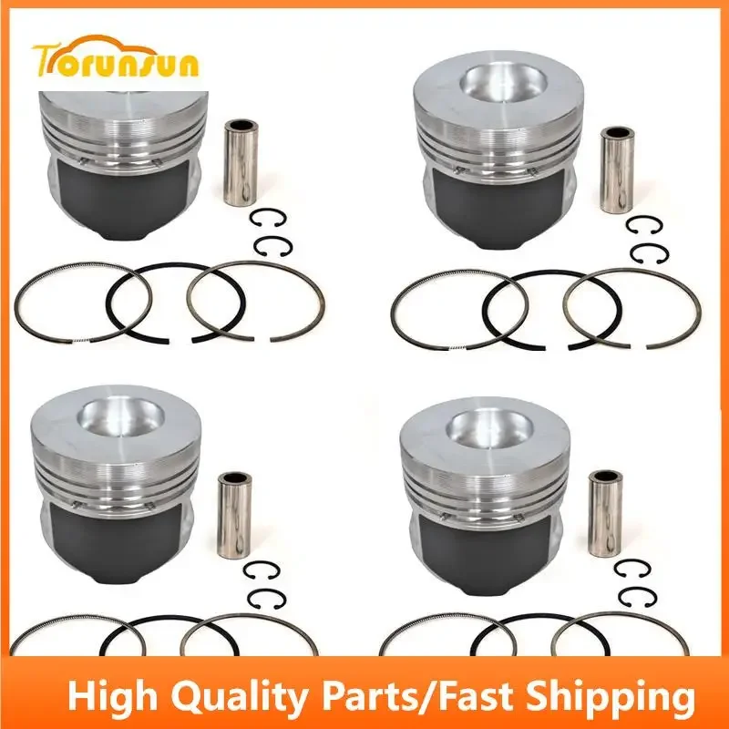 

New 4 Sets STD Piston Kit With Ring MM438685 Fit For Mitsubishi K4N Engine 90MM