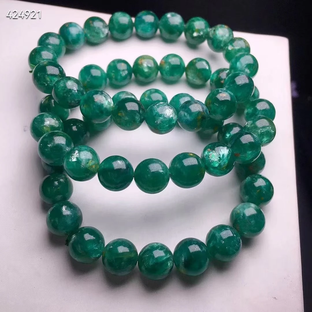 Natural Green Emerald Round Beads Bracelet 9mm 10mm 11mm Gemstone Women Men Green Emerald Fashion Rare Jewelry AAAAAAA