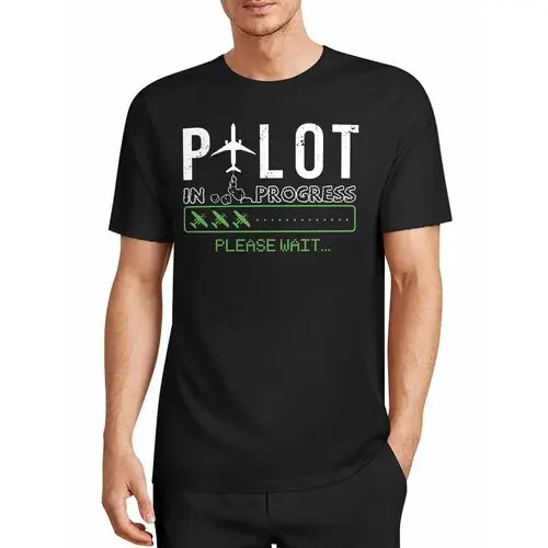 In a Fun Format That Reflects the Progress of the Process, This T-Shirt Records Every Step Towards the Pilot Dream, with a Phrase That Hides the Enthusiasm and Persistence to Pursue the Dream of Flying in the Blue Sky. Casual T-Shirt