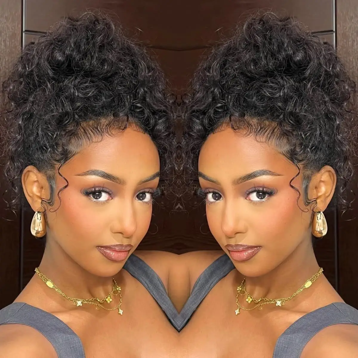 18-36inch 250 Density Curly Water Wave Wig Human Hair Invisi Strap Drawstring 360 Full HD Lace Front Wigs Human Hair Pre Plucked