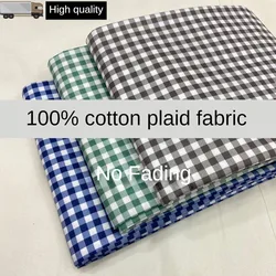 Soft Twill Pure Cotton Plaid Fabric Per Meter for Pajamas Pillowcases Bed Sheet Sewing High Quality Textile Skin-friendly Thin