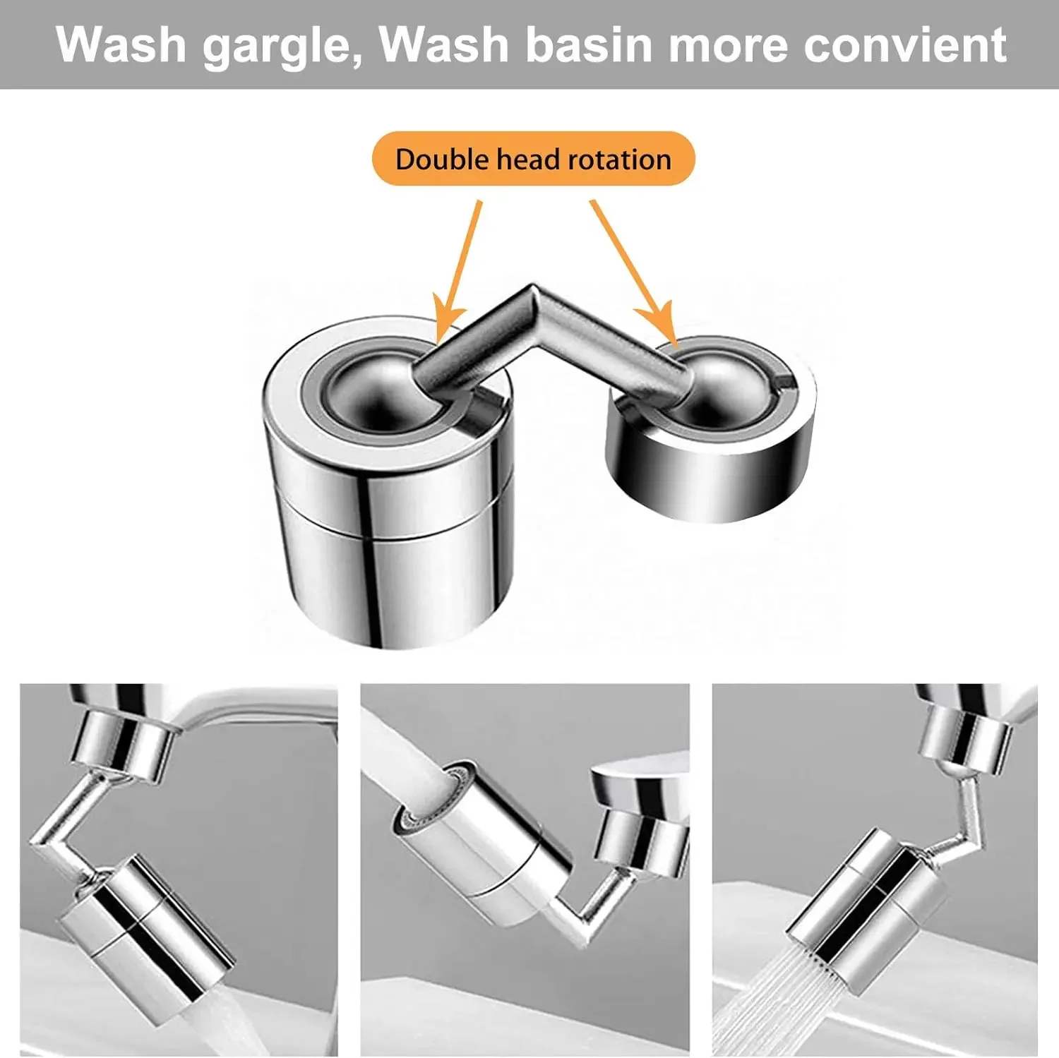 720°Universal Kitchen Faucet Anti-splash Aerator Bathroom Tap Rotatable Faucet Sprayer Saving Water Tap Nozzle Extender Adapter