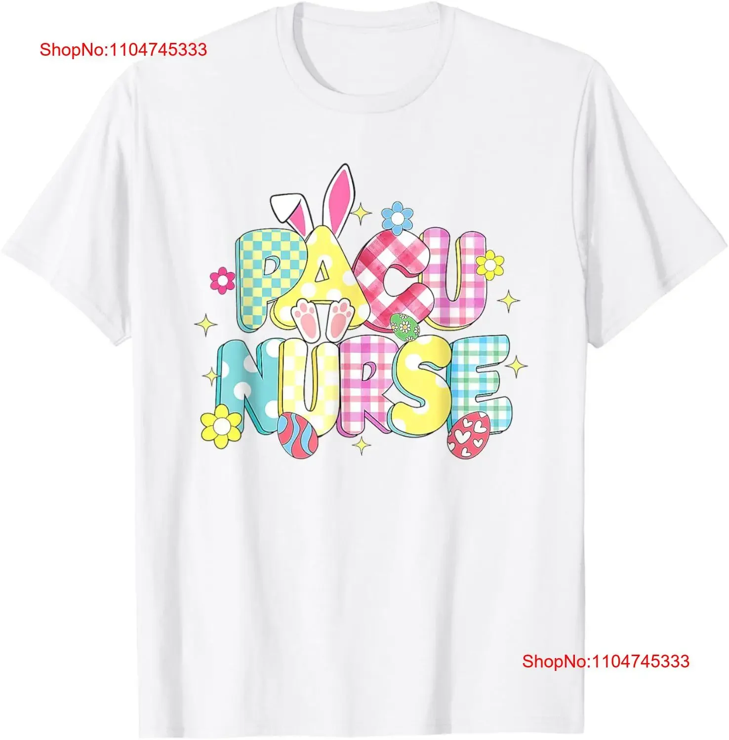 Retro Groovy PACU enfermera conejito oreja divertida camiseta de Pascua vintage lavado ropa de diseñador estirada suave elegante ligeramente