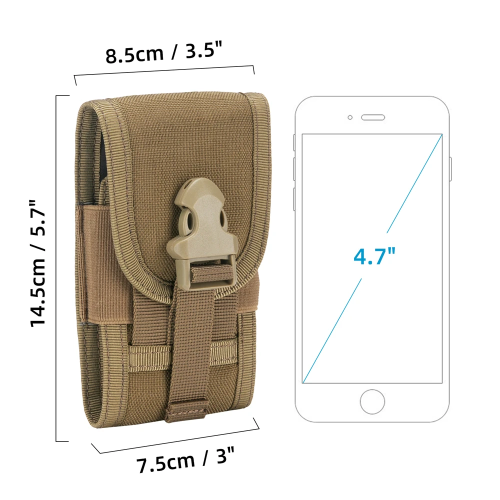 Tactical Molle Pouch Outdoor Waist Pack 4.7inch Phone Case Buckle EDC Pouch Cycling Bag For iPhone Samsung