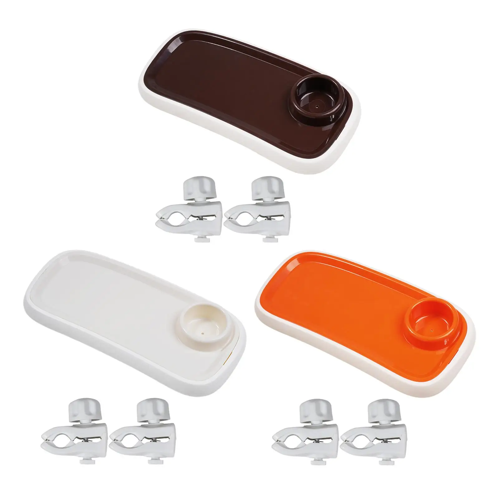 Detachable Stroller Snack Tray with Cup Holder and Adjustable Clip Non Slip Dinning Plate for Baby Stroller Outdoor Picnic Gear