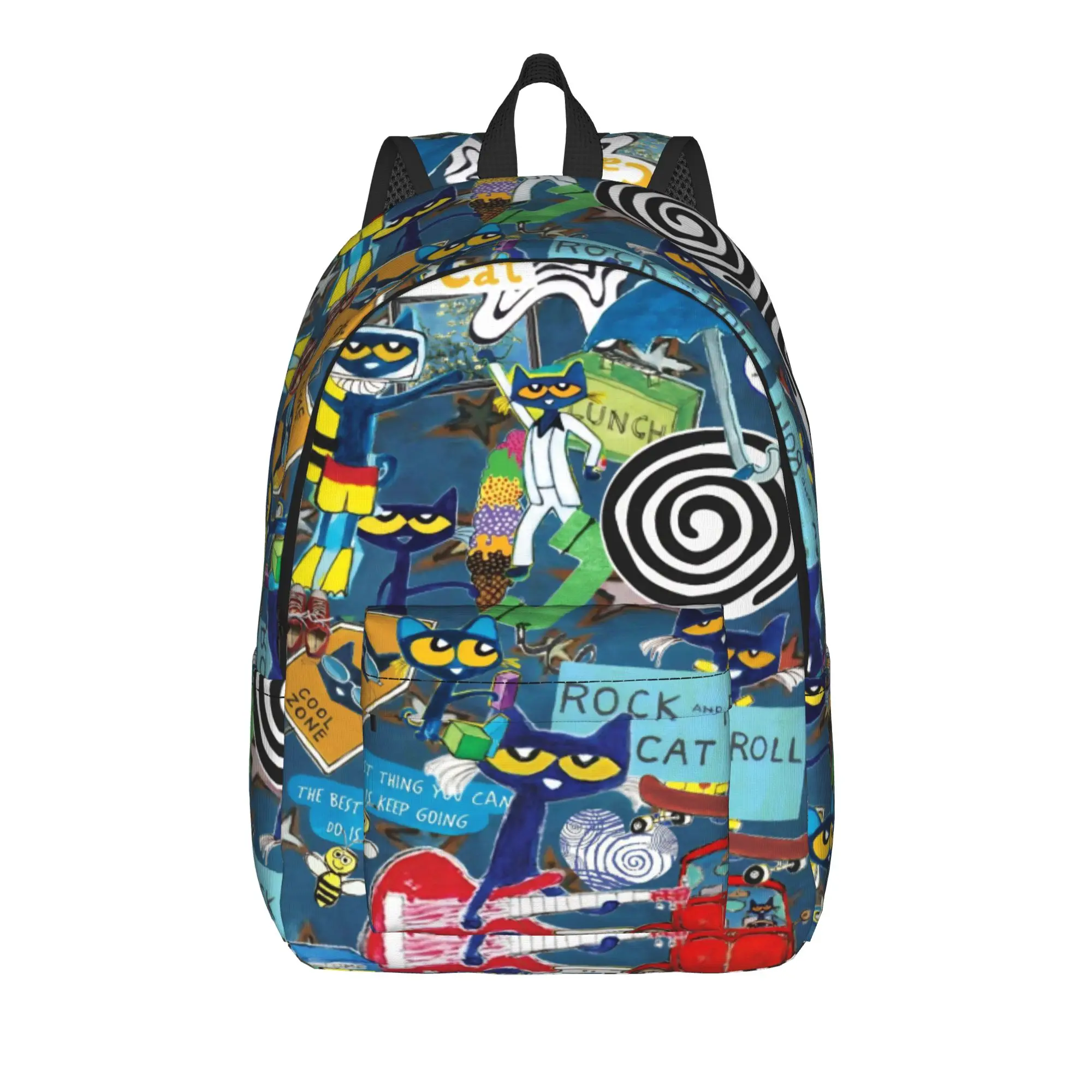 Pete The Cat Backpack for Men Women Teenage High School Business Daypack  Laptop Computer Canvas Bags Sports