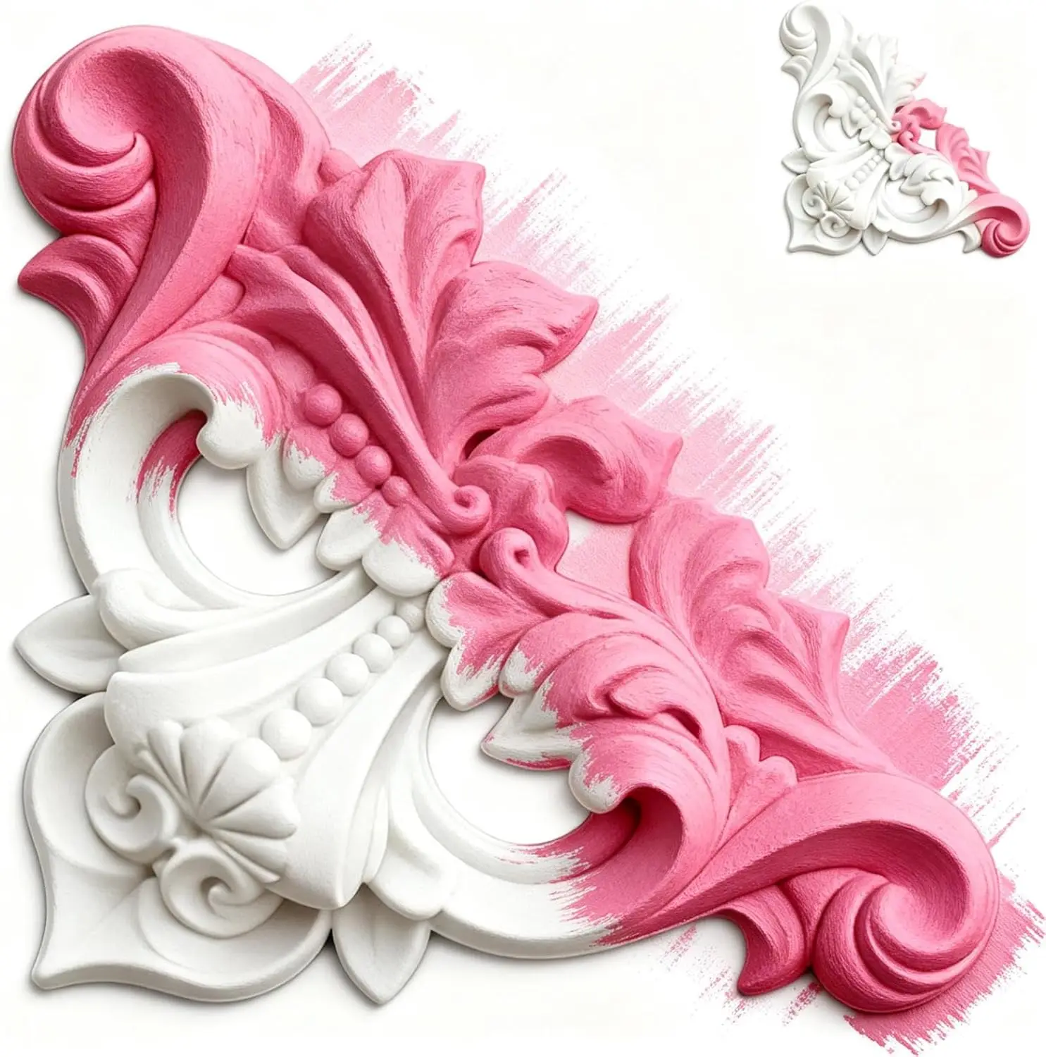

PU Paintable Ceiling Molding Kit,French Style Decorative Wall Molding Accent Wall Trim for Ceiling Fireplace Background Wall