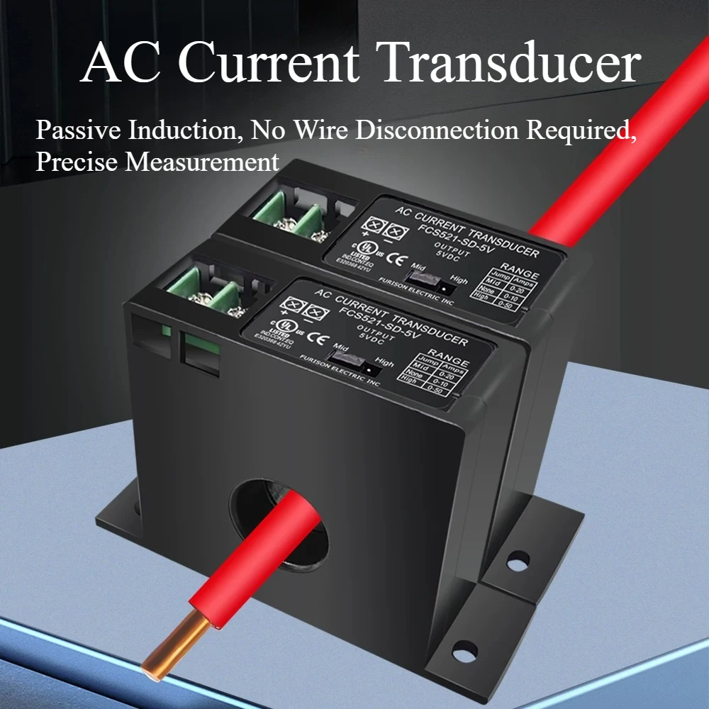 Split-core AC Current Transducer 4-20mA Passive Hall Sensor 0-5V/10V Analog Output