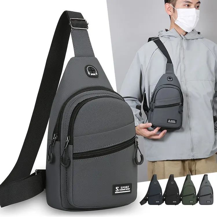 

Bla Холщовая сумка через плечо из ткани быка Мужская повседневная нагрудная сумка на одно плечо Сумка на ремне Спортивная передняя нагрудная сумка для отдыха Па