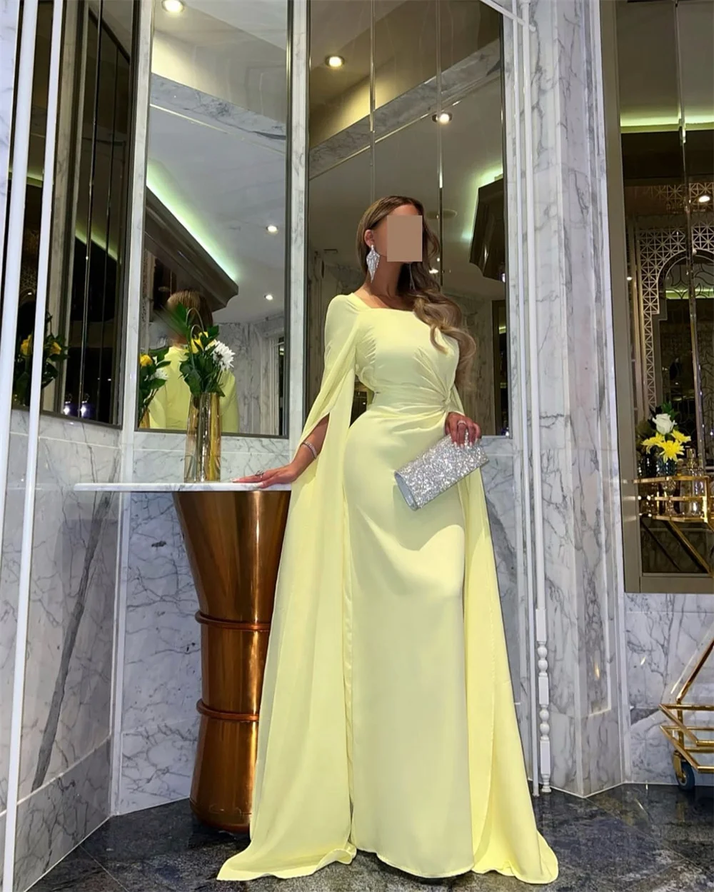 Elegante op maat gemaakte klassieke vrouw feestjurk vierkante hals zeemeermin avondjurk sweep trein formele nieuwe galajurk