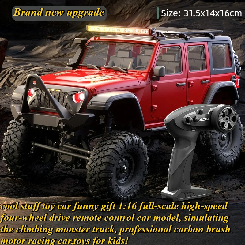 Cool Stuff Toy Car Funny Gift-1:16 Full Scale 4WD Rc Truck,Remote Control Car,Climbing Off-road Rc Cars for Adults,Monster Truck