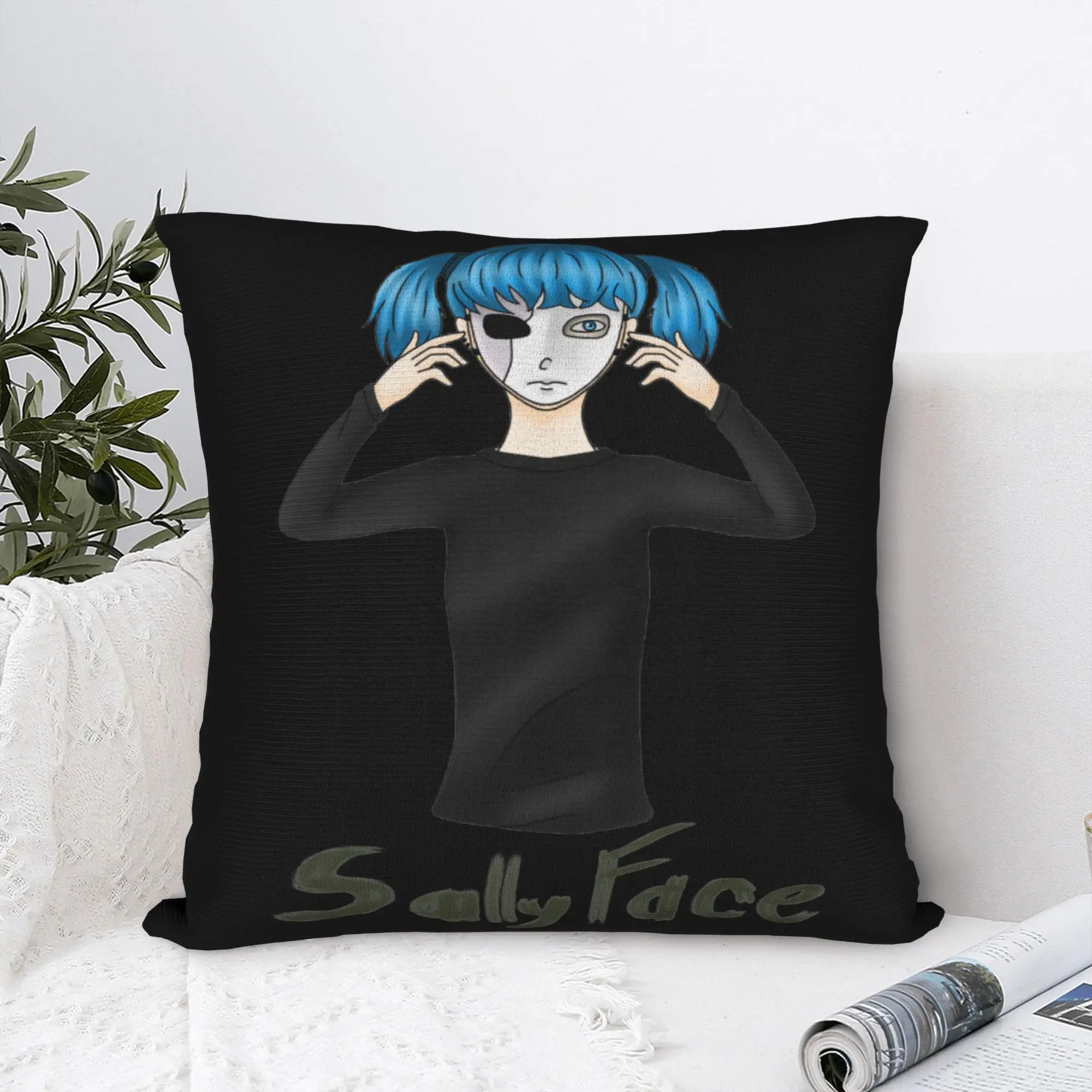 Sally Face Game Pillowcase Printing Polyester Cushion Cover Gift Sal Larry Johnson Game Throw Pillow Case Cover Bedroom 18''