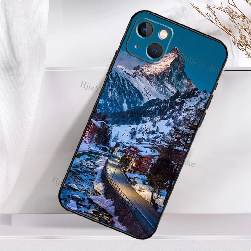 Zermatt Matterhorn Swiss Mountain Soft Cover For iPhone 11 14 12 Pro X XS XR 7 8 Plus SE 2020 13 Pro Max Shockproof Phone Case