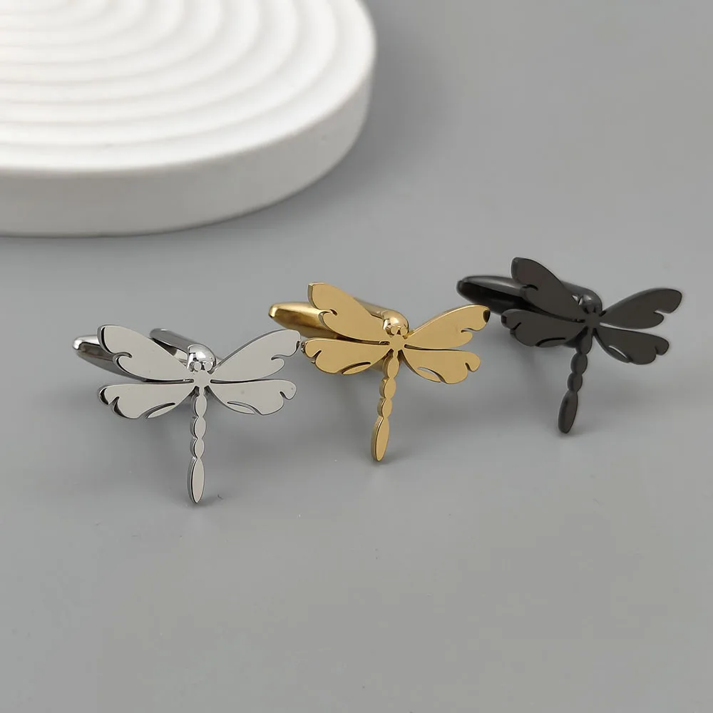 Butterfly Formal Accessories Cufflinks Available in Gold, Silver, and Black Colors Men's Business Shirt Sleeve Studs
