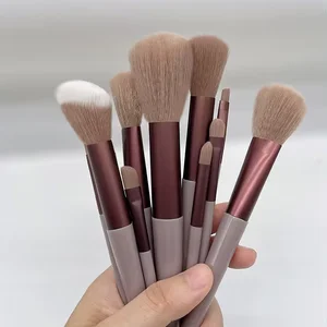 13 pçs pincéis de maquiagem conjunto sombra de olho fundação feminino escova cosmética sombra blush beleza macio compõem ferramentas saco 12 principais vendas mochila plastica infantil - №6