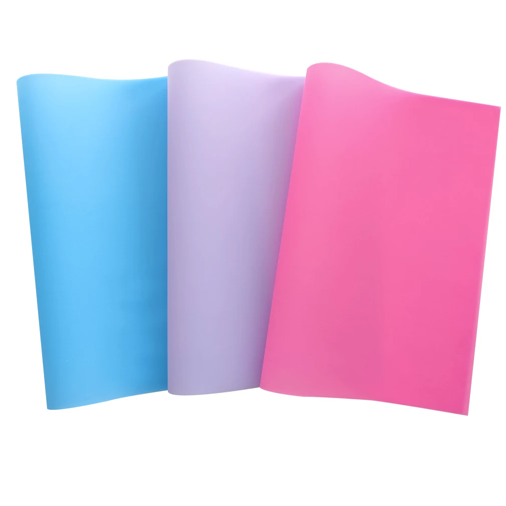 6pcs Colorful A4 Jelly Faux Leather Candy Color Transluscent Vinyl Roll for DIY Projects Sewing Craft