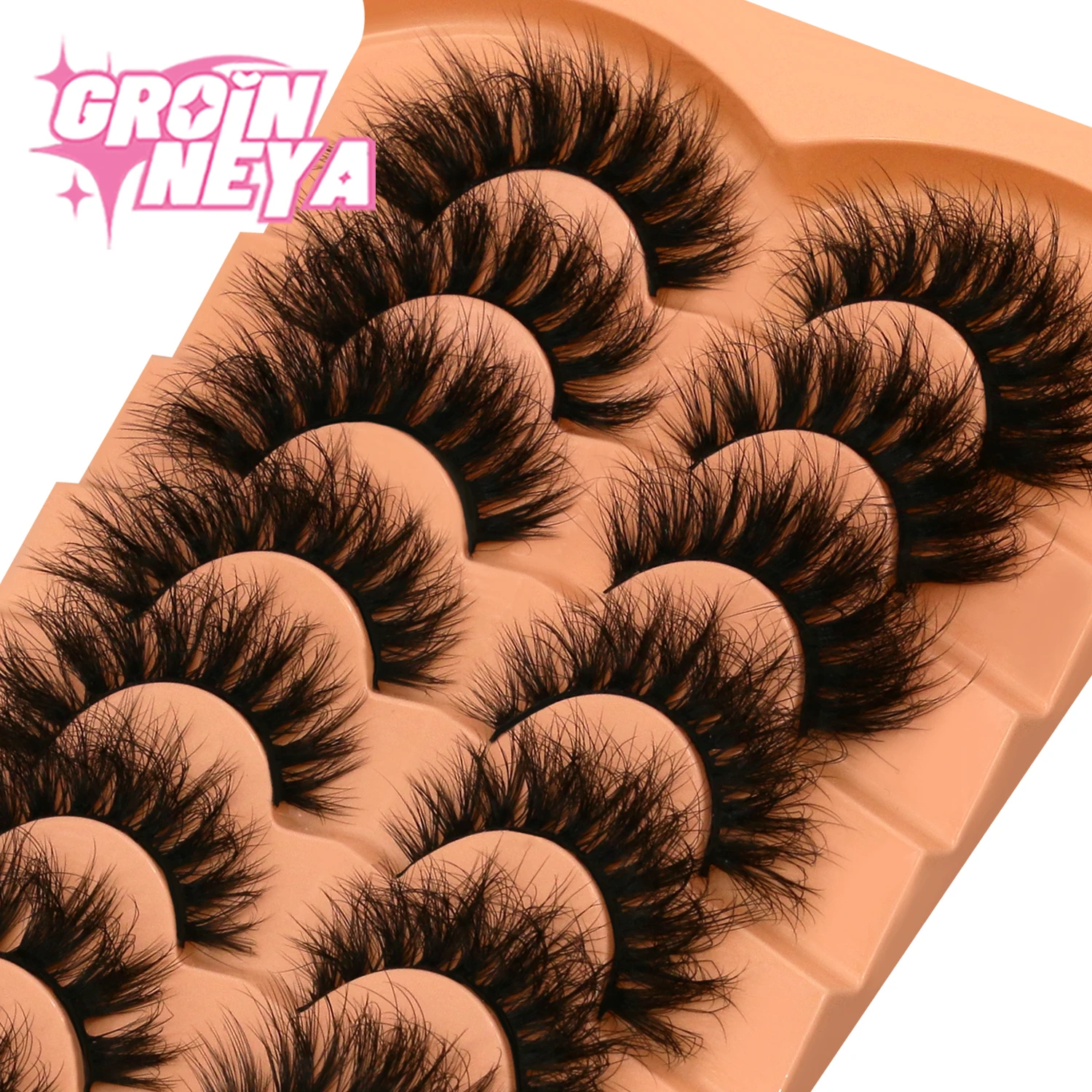 Lasvirey Puszyste Rzęsy Grube Rzęsy Kocie Oko Mieszane Style Rzęsy D Curl Miękkie, Delikatne Rzęsy 8D Objętościowe Sztuczne Rzęsy do Makijażu