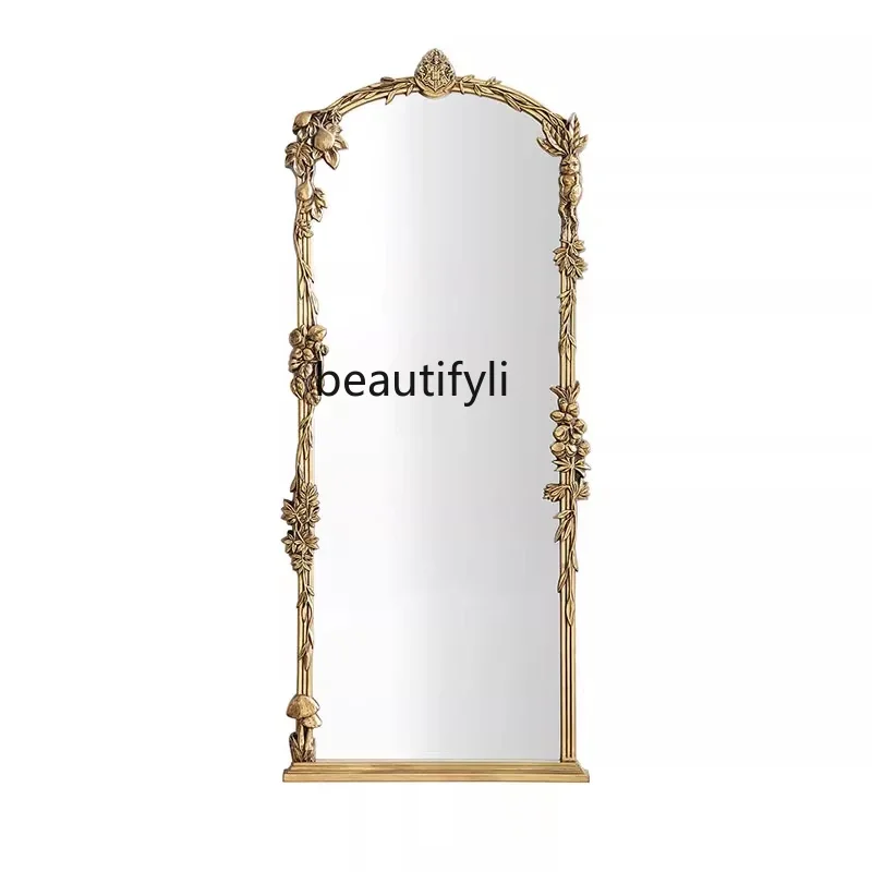 

French full-length mirror clothing store American fitting European retro full-body floor mirror homeAsmt52