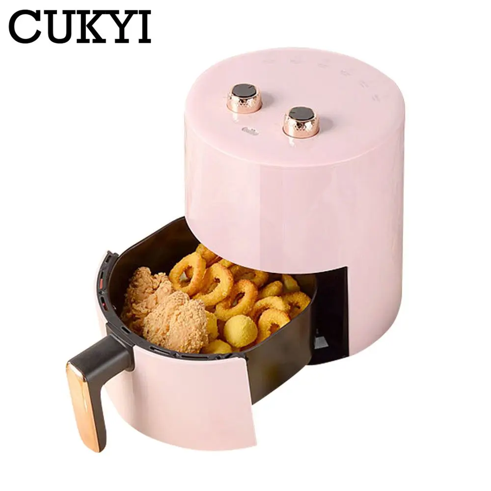 CUKYI 3.7L 1300W Electric Air Fryer Baking Oven Automatic Cooking Machine French Fries Maker Fruit Dryer BBQ Tools Oil Free 220V