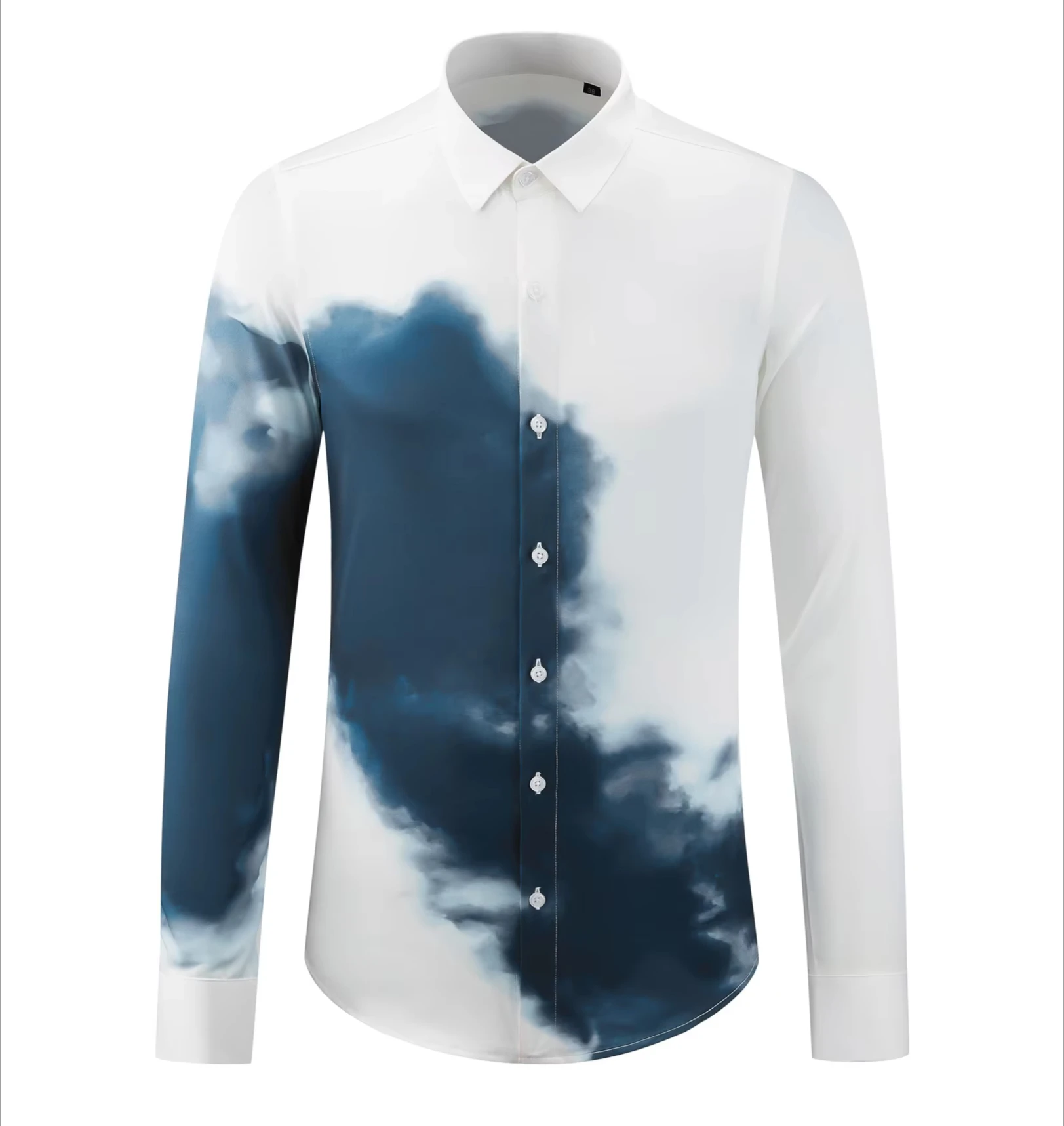 Luxury Sky Print Shirt for Men Long Sleeve Casual Shirt High Quality Slim Fit Social Party Business Dress Shirt Men Clothing