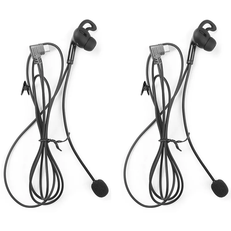 EJEAS 2Pcs Type C  V4CPLUS HIFI Referee In-ear Headset Interphone Headphone Referees Intercom Earphone