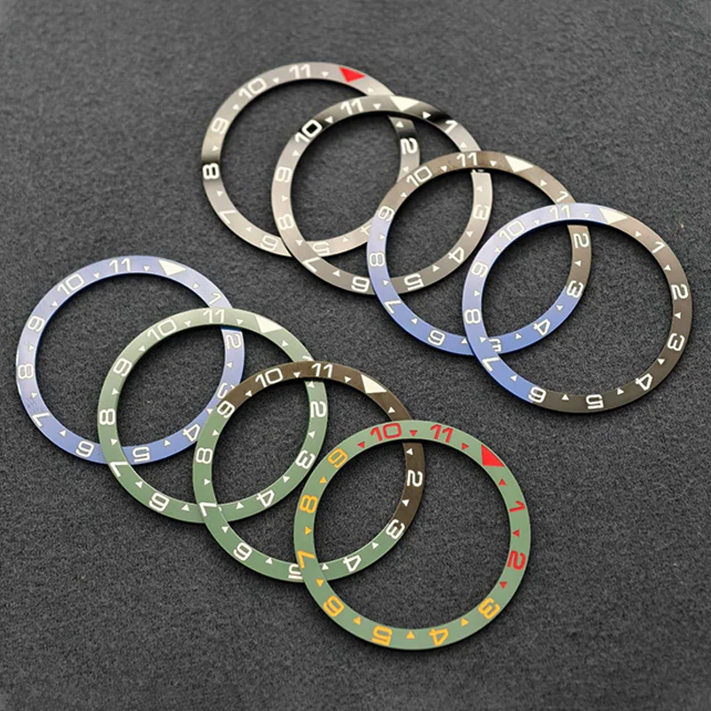 

38mm×31.5mm Flat Ceramics Bezel Insert Ring Fits SKX007 SKX009 SRPD Watch Case NH36 NH35 Movement Men Watch Refit Accessories