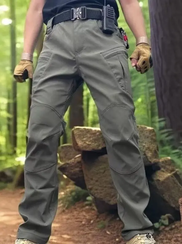 Tactical Work Pants Men's Straight Leg Military Fan Pants Wear Resistant Outdoor Multi Pocket Workwear Trousers Assault Train...