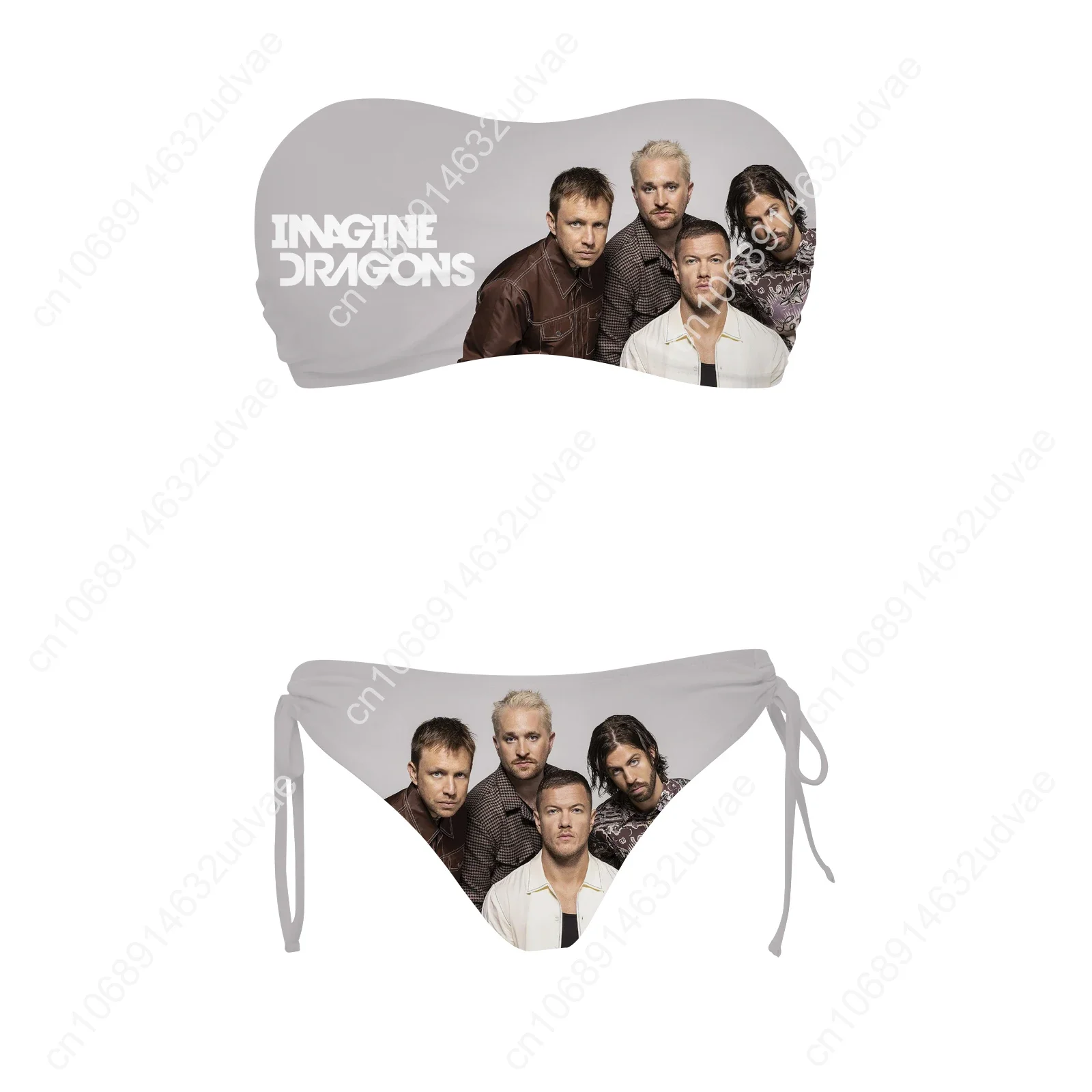 بدلة سباحة نسائية من Imagine Dragons مكونة من قطعتين برباط، ملابس سباحة مخصصة، بيكيني للمسبح، ملابس شاطئ قابلة للتخصيص