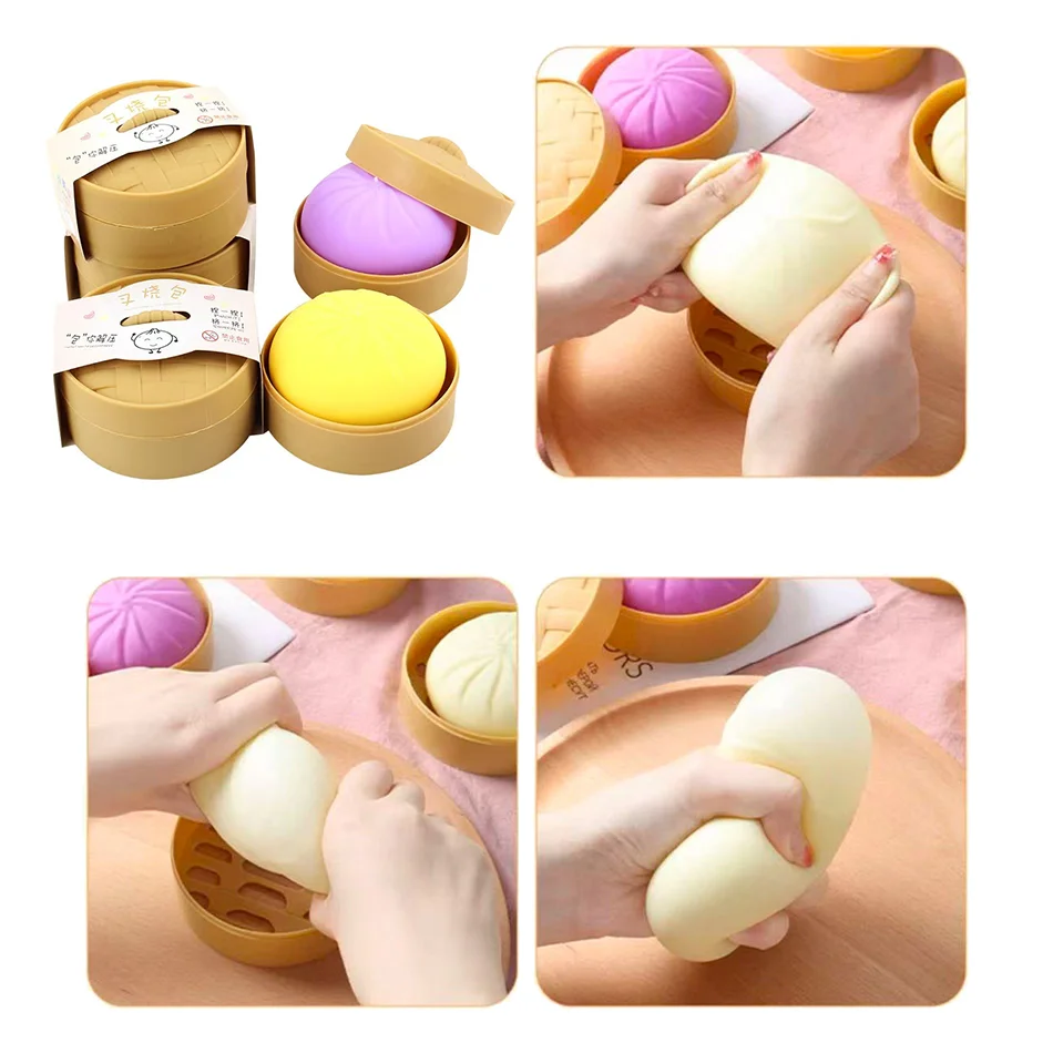 

Хит продаж: Имитация булочки Чар Сиу, медленно восстанавливающая форму игрушка-антистресс, мягкая силиконовая игрушка для снятия стресса, новинка, фиджет-игрушка