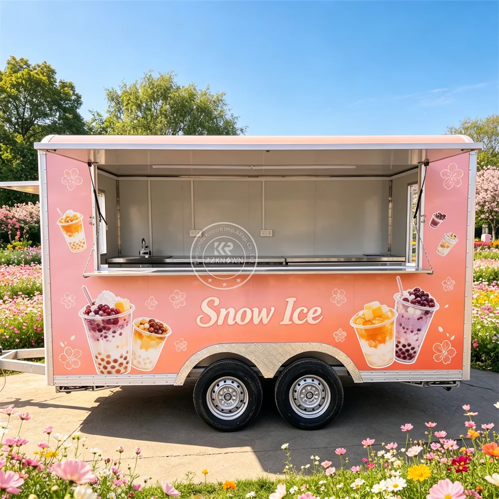

Street Mobile Hot Dog Hamburger BBQ Pizza Truck Food Vending Cart Mobile Concession Fast Food Truck Trailer With Full Kitchen