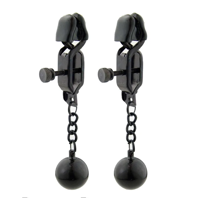 Adult Bdsm Nipple Clamps Metal Ball with Weights Adjustable Breast Clips Body Jewelry Adult Sex Toys for Women Couples Pleasure