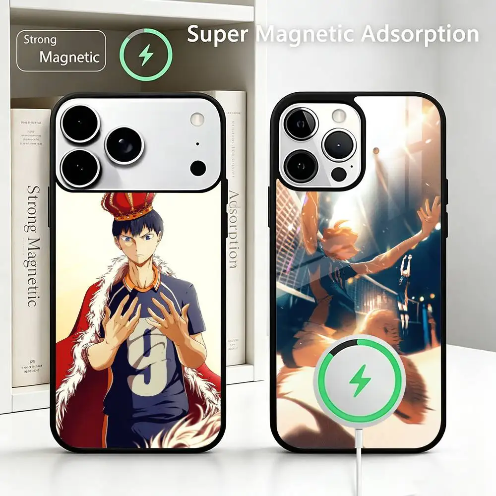 

H-Haikyuu Volleyball Japan Anime Wireless charging phone case compatible with iPhone 17/16/15/14/13/12/11