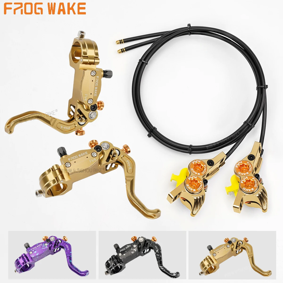 FROG WAKE FV4 RA 4-Piston Hydraulic Disc Brake Separate Design Mineral Oil 6061 Aluminum CNC Integrated for MTB DH SUR-RON