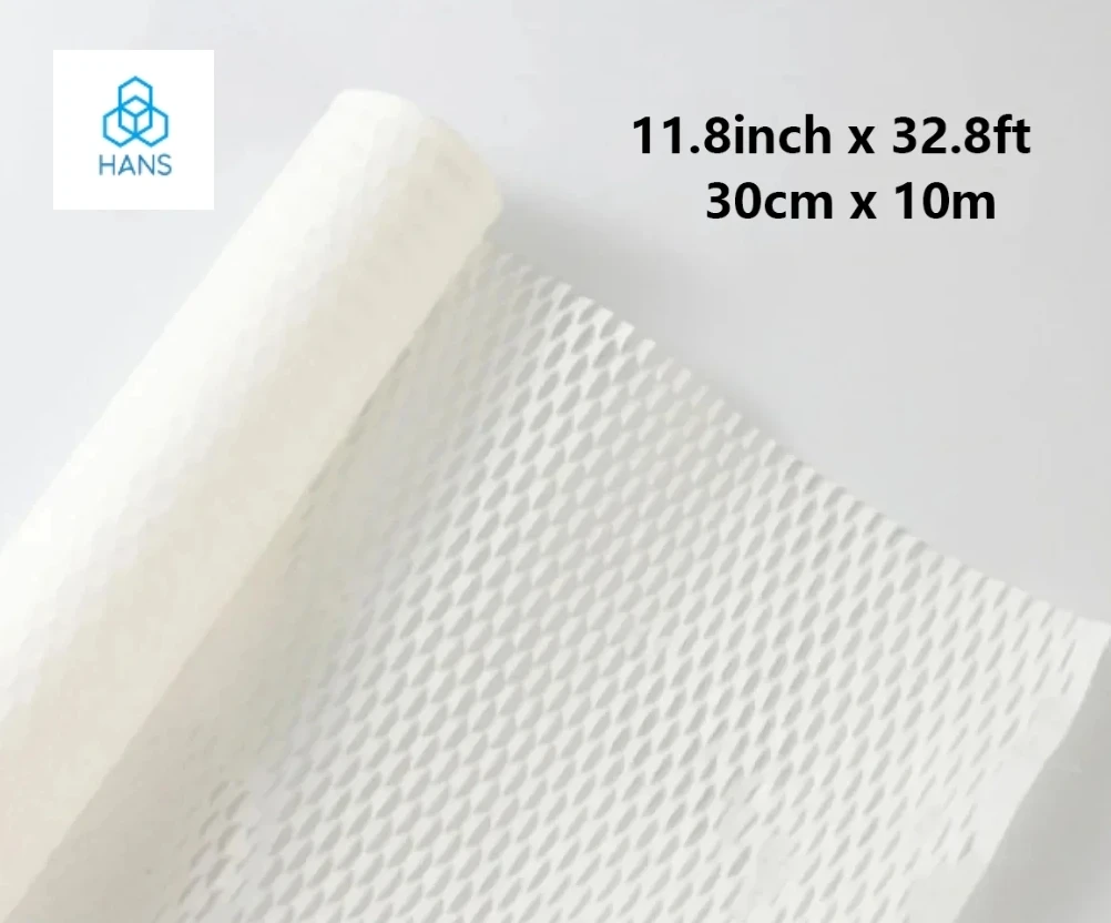 

Hans，White Honeycomb Packing Paper 100% Recyclable kraft Cushioning Wrap Roll for Moving Shipping Packaging with