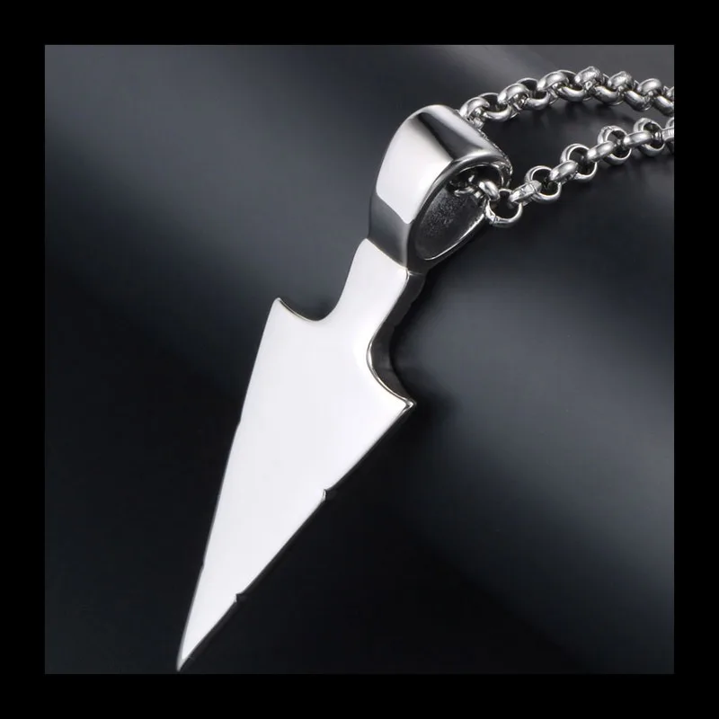 الحديثة الثلاثي التيتانيوم الصلب قلادة العصرية موضة الرجعية الرجال Awl قلادة قلادة قطعة واحدة إرسال نيابة عن SP5 #4