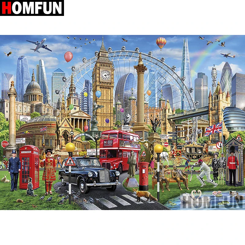 HOMFUN Art 5D pittura diamante fai da te \