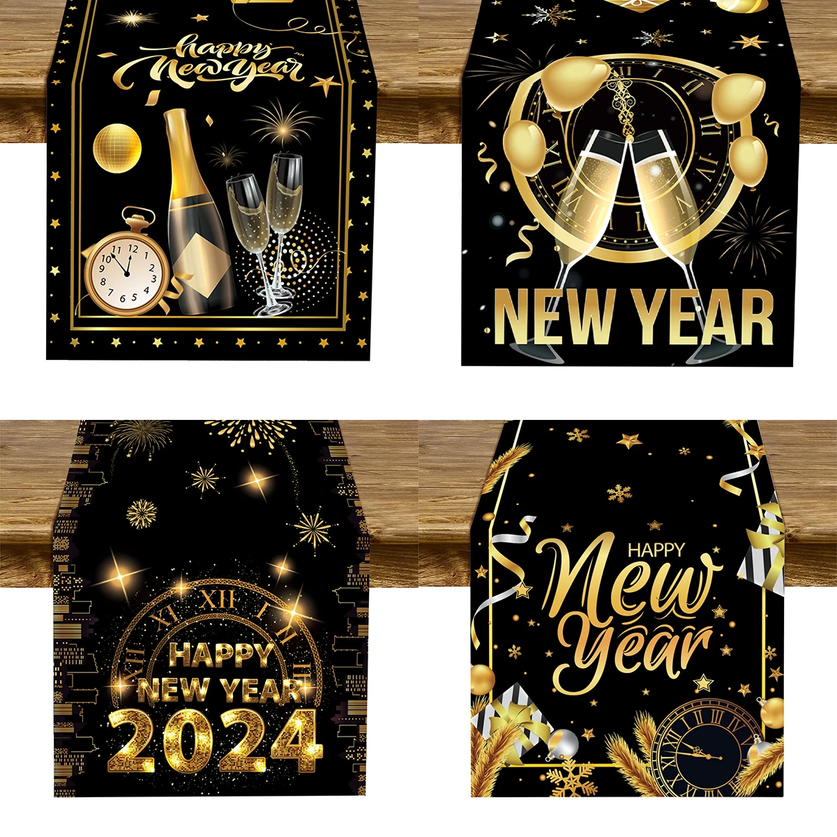 New Year Table Runner Merry Christmas Decorations For Home 2023 Christmas Ornament Xmas Navidad Gifts Happy New Year 2024