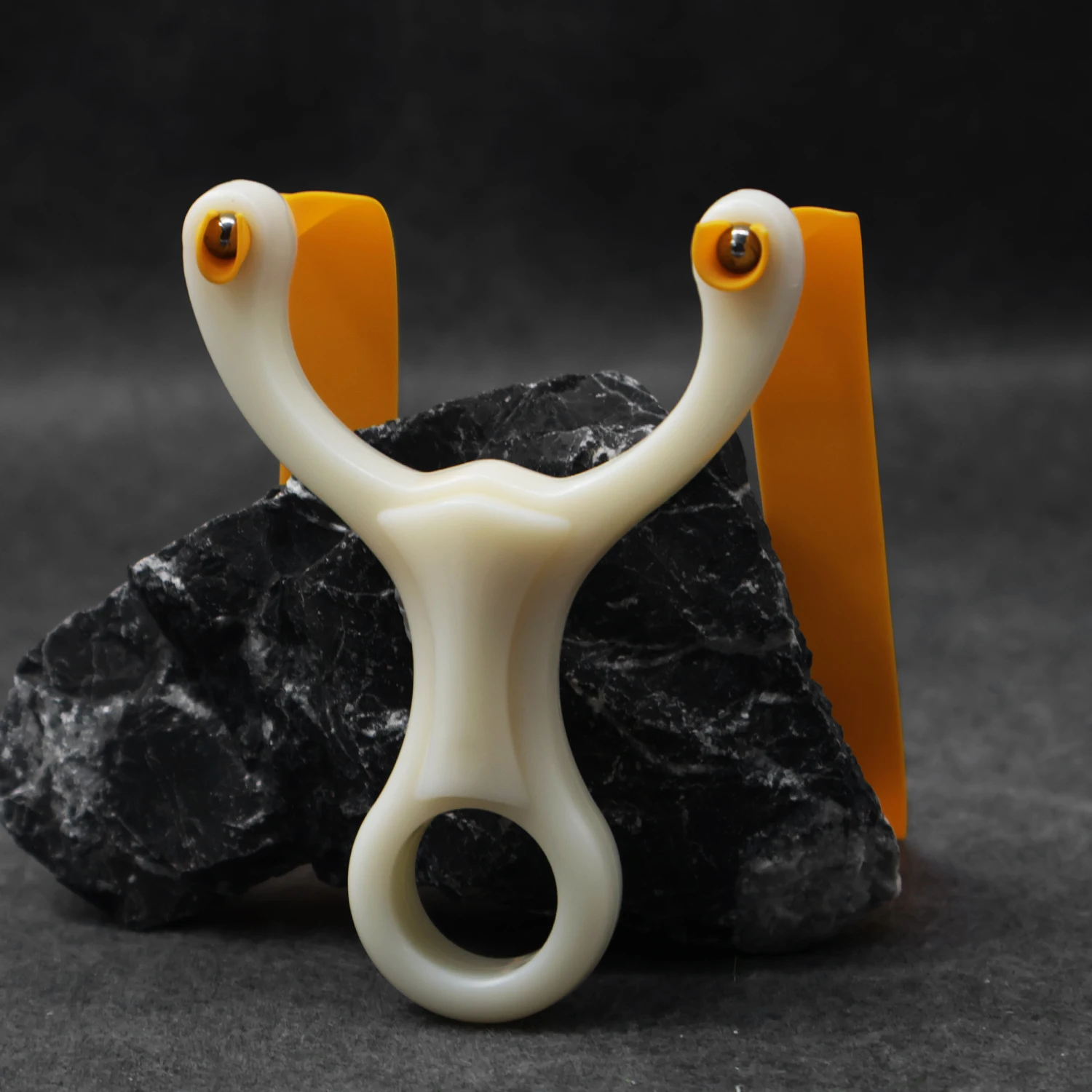 

White Resin Card Bead Slingshot Toy 80 Width Outdoor Shooting Practice Entertainment Toy Portable Slingshot Pocket Slingshot