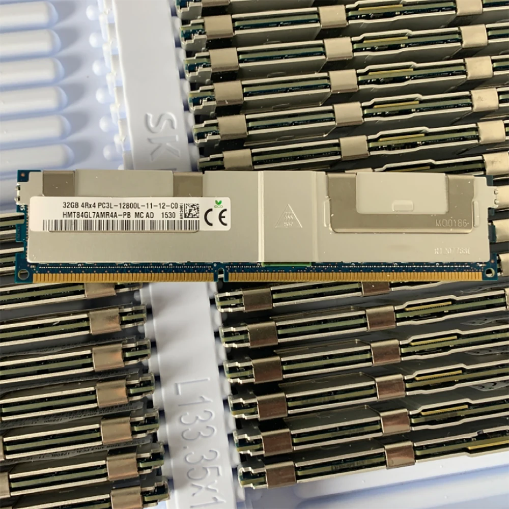 2PCS HMT84GL7AMR4A-PB RAM For SK Hynix 32GB DDR3L 1600MHz 4RX4 PC3L-12800L Server Memory