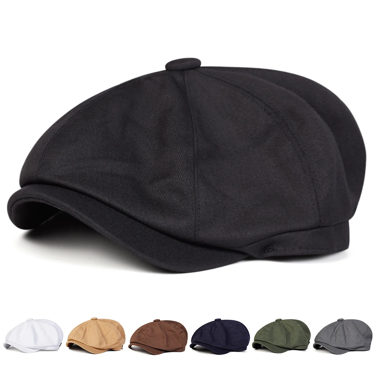 Mens Retro Newsboy Caps Stitching Berets Cap Autumn Winter Vintage Painter Octagonal Hats Gorras