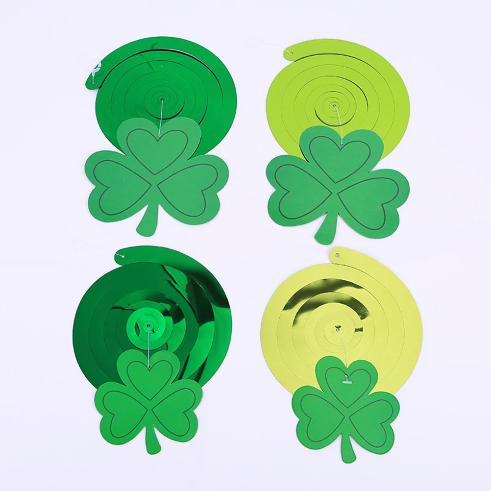 

30 Sets Green Swirls naments St Patrick Day Decor Hanging Paper PVC Non Fading Eco Friendly Festival Holiday