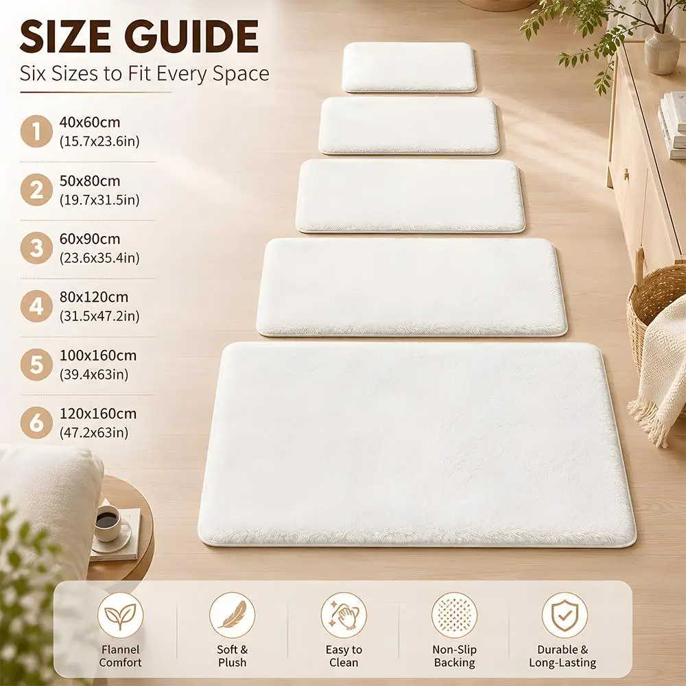 N-NEKOPARA Floor Mat Machine Washable Soft Flannel Area Rug, Non-Slip Absorbent Floor Mat for Living Room Bedroom