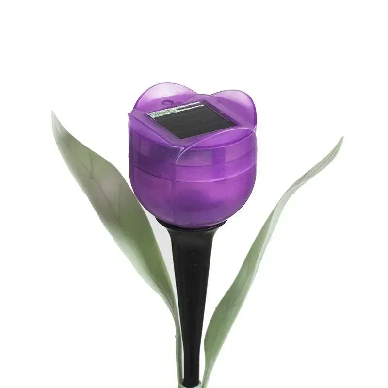 1Pcs Garden Tulip Flower Shape LED Solar Powered Waterproof Tube Lawn Lights Standing Decor For Yard Outdoor Party view 5