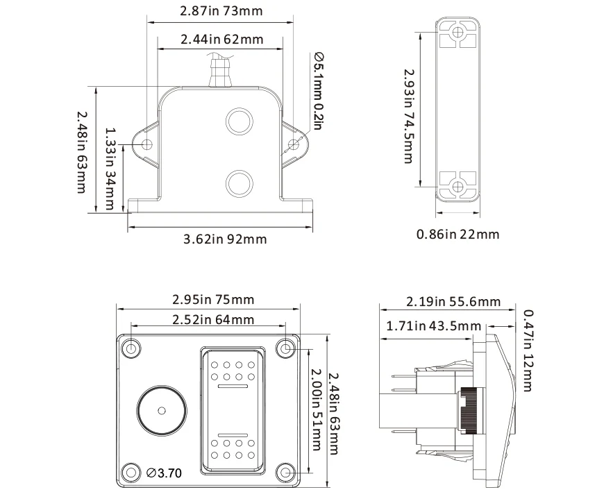 Nowy system kontroli alarmu Dc 12 V Alarm zęzowy Alarm wysokiej wody dla przemysłu morskiego