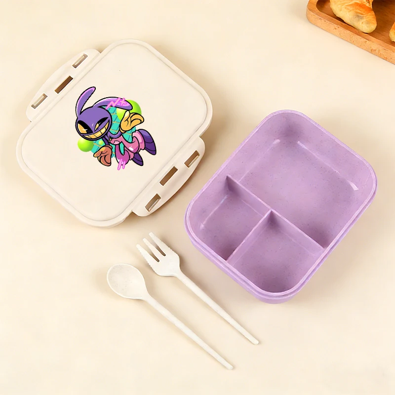 Boîte à lunch numérique Anime Amazing Digital Circus, boîtes bento portables, fournitures pour étudiants, étui de rangement alimentaire, capacité simple couche, cadeau d'anniversaire