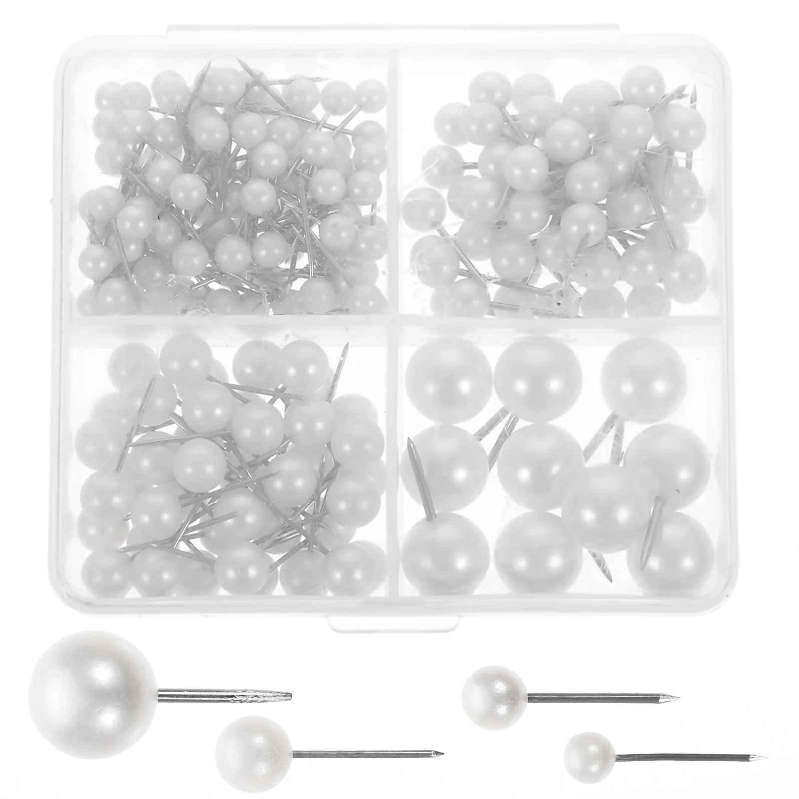 

200pcs Pearl Cork Board Thumbtack White Craft Office Pin Straight Ball Head Jewelry Making DIY Dressmaking Fabric Bulletin